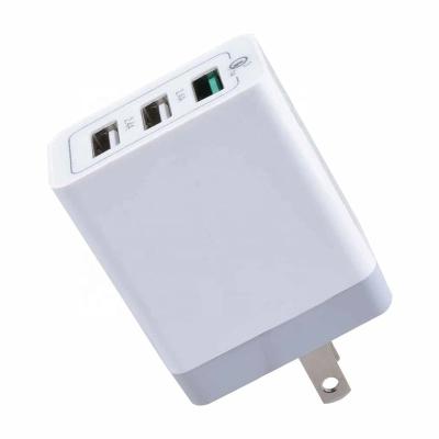 China High Quality Mobile Phone 3 Port USB Wall Charger QC 3.0 2.4A 30W EU USA R-U Plug for sale