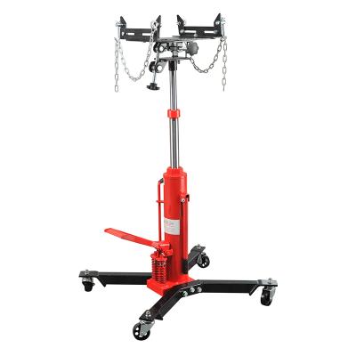 China Two Caster Wheels Have Locking Feature To Prevent The Jack From Moving Heavy Duty Truck 0.5T Automotive Gearbox High Lifting Mechanic Hydraulic Transmission Jack For Sale for sale