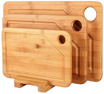 China Sustainable Bamboo Cutting Board Set Wooden Cutting Boards For Kitchen Wood Cutting Chopper Set for sale