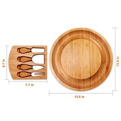 China Disposable Round Bamboo Cheese Cutting Board for sale