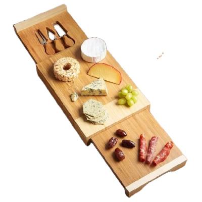 China Best Quality Disposable Bamboo Cheese Board With Bamboo Cutlery Set Product for sale