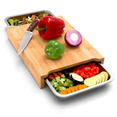 China Sustainable Kitchen Board Cutting Board With Bamboo Fiber Tray for sale