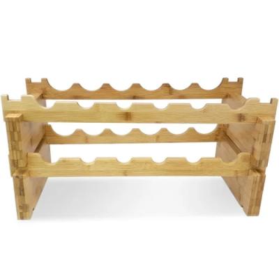 China Viable Hot Sale Furniture Folding Wine Rack Wholesale Price Wooden Bamboo Wine Rack for sale