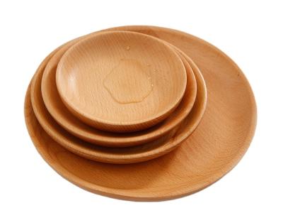 China Disposable Factory Price Round Bamboo Serving Tray Bamboo Dish Product for sale