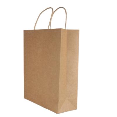 China Recycled Materials Wholesale Custom Logo Print Logo White Brown Kraft Paper Bag White Kraft Paper Bag for sale