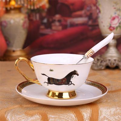 China Sustainable Fashionable Luxury Tea Coffee Ceramic Cup And Saucer Set for sale