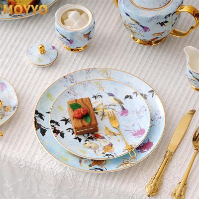 China Stocked Luxury Ceramic Tableware Restaurant Dinner Dishes Set for sale