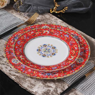 China Morden Luxury Porcelain Dinnerware Set Dishes Sets Ceramic Dinnerware for sale