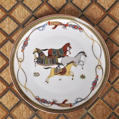 China Morden Style Luxury Nordic Tableware Bone China Ceramic Dinner Dish for sale