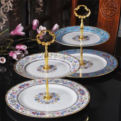 China Eco - Friendly Color Enamels Table Decorations Cake Buffet Dessert Stand Set for sale