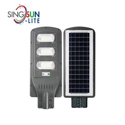 China ROUTE Outdoor ABS Ip65 Waterproof Solar Lamp 200W All In One Integrated Solar Motion Sensor LED Street Light for sale