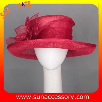 China Elegant fancy Church sinamay hats for ladies ,Sinamay wide brimhats for sale