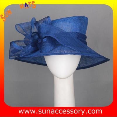 China Elegant design sinamay Church hats for lady with assorted colors ,trendy Sinamay wide brim church hat from Sun Accessory for sale