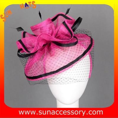 China 0918 hot sale  fashion sinamay fascinators hats and caps with veil ,Fancy Sinamay fascinator  from Sun Accessory for sale