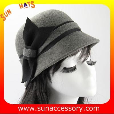 China 1403 Sun Accessory grey wool felt cloche hats ,Shopping online hats and caps wholesaling for sale