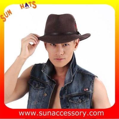 China 2050373 Sun Accessory customized  winter wool felt fashion style cowboy  hats  ,unisex hats and caps wholesaling for sale