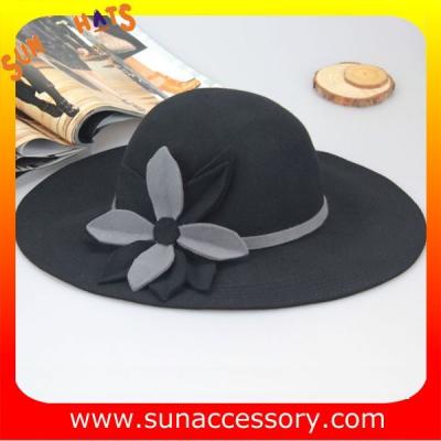 China 8300399 Sun Accessory customized  winner  fashion 100% Australia wool felt floppy hats, women hats and caps wholesaling for sale