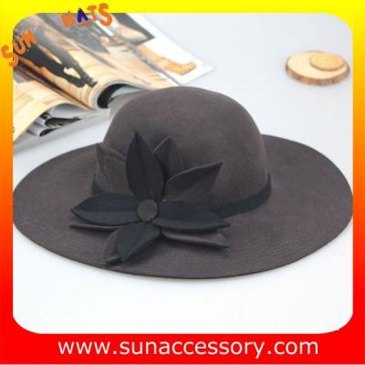 China 8300400 Sun Accessory customized  winner  fashion 100% Australia wool felt floppy hats, women hats and caps wholesaling for sale