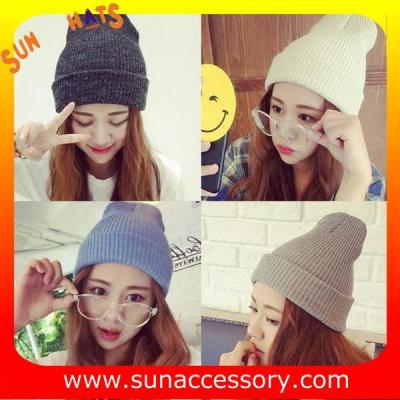 China AK17017 Sun Accessory promotion cheap knitted beanie hats for girls ,caps in stock MOQ only 3 pcs for sale