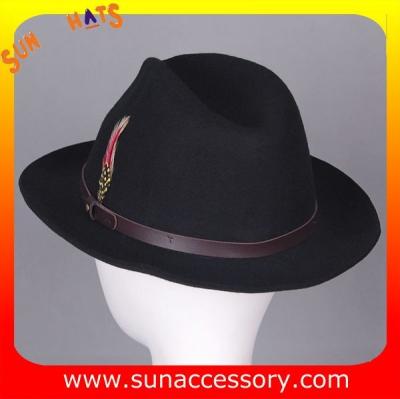 China 1088 Sun Accessory customized fashion mens fedora hats  wool felt hats for sale