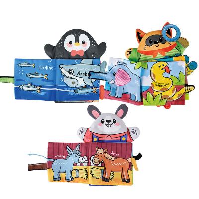 China 2021 China Factory 2021 Plush Tail Cloth Book Toy Book Tear Free Early Education Baby Cloth Book New Enlightenment for sale