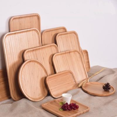 China Disposable Disposable Bamboo Wooden Square Dish High Quality Dinner Dishes Round Dish for sale