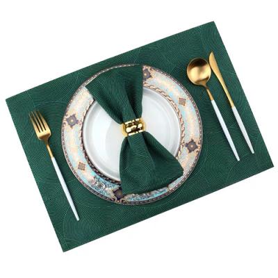 China Rectangle Polyester Banquet Sustainable Dining Table Mats Cotton Placemats for sale