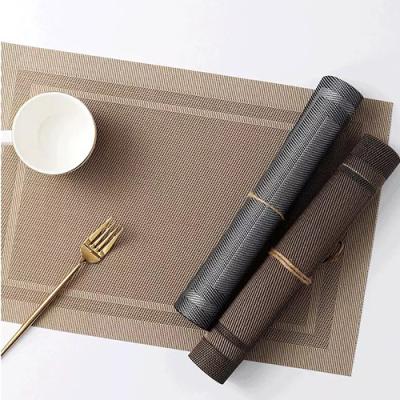 China Sustainable Wholesale Place Mat Waterproof PVC Table Dining Place Mats for sale