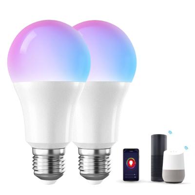 China 9W E26 A19 Color Music Lamp Wifi Voice Control RGBW Light LED Smart Bulb for sale