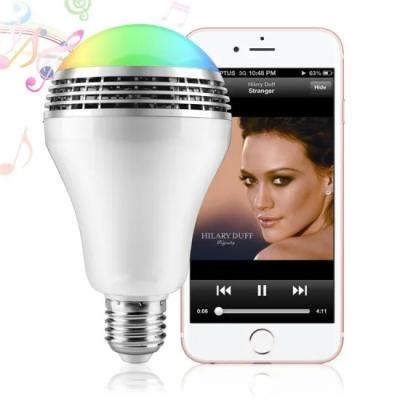 China RGB LED Wireless Audio Speaker 10W Music Playing Lighting Bulb magic 10W smart LED bulb for sale