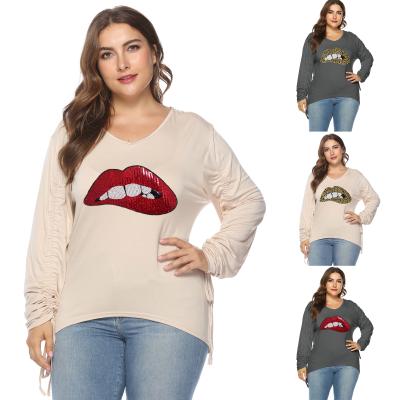 China Breathable Autumn Plus Size Women Clothing Long Sleeve Oversized-T Shirt for sale