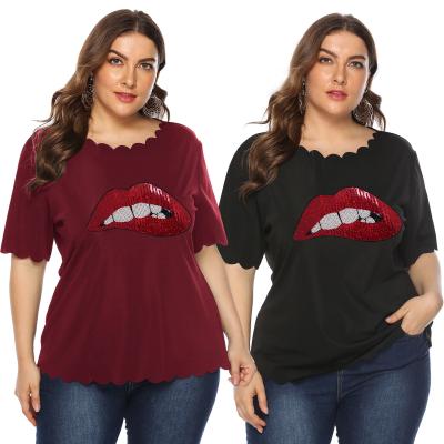 China 2020 New Arrival Anti-wrinkle T-shirt Oversized Women Casual Blouse Tops Plus Size for sale