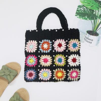 China Lady's Bag Factory Supply Large Tote Bag Beach Crochet Handmade for sale