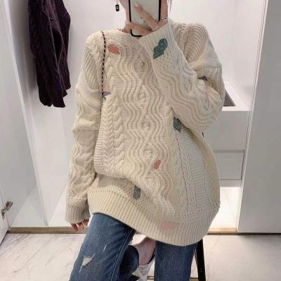 China New ADER ERROR Autumn And Winter Twist Embroidery Sweater Women's Viable High Quality 1:1 Wool Knitted Long Sleeve Top Unisex Sweater for sale