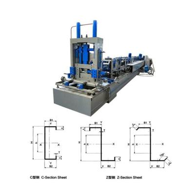 China Hotels botou CZ high speed automatic channel c z steel interchangeable purlin roll forming machine with punching machine for sale