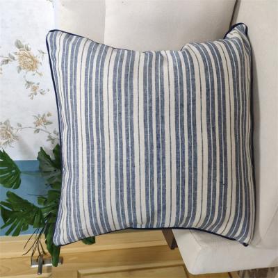 China New Design Wholesale Price Fashion Anti Dust Mite Custom Color Star White Stripe Cushion Linen Cover for sale