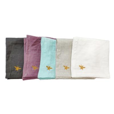 China Other Wholesale High Quality 2022 New Style Damask Comfortable Day Towel Linen Custom Embroidered for sale