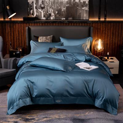 China Durable 60S Tencel Cotton Print Bedding Set High End Luxury Bed Sheet Set Comfortable Suitable For Naked Sleep Comforter Set for sale