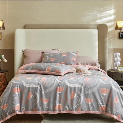 China 100% Sustainable 60S Tencel Bedding Set Printed Organic Tencel Sheet Lyocell Duvet Cover With Hot Sale Bed Sheets for sale