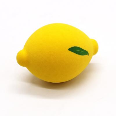 China Wholesale Lemon Shape Washable With Green Leaf Customized Washable Latex Free Vegan Beauty Makeup Sponges Blender for sale