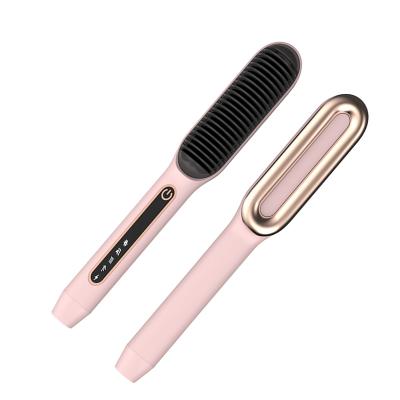 China Nondisposable Men Women Curling Hair Straightener Comb Fast Heating Thermostatic Straightening Hair Straightening Brush for sale