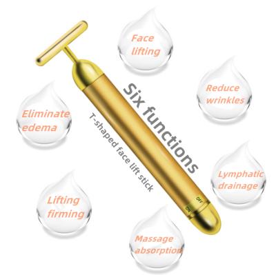 China Mini OEM Ultrasound Face Lift Blood Vessel Removal Gold Bar T-shaped Facial Body Lifting Stick Anti Aging for sale