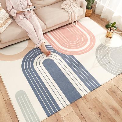 China Washable INS Microfiber Living Room Carpet Area Rug Bedroom Rugs Blankets Kids Crawling Mat for sale