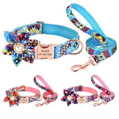 China Popular Cute DETACHED Princess Wind Laser Lettering Personalized Pull Rope Lead Petdog Leash With Dog Collar Pet Supplies for sale