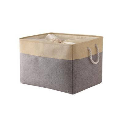 China Wholesale Eco-Friendly Large Size Modern Foldable Storage Box Toy Goods Fabric Portable Canvas Basket for sale