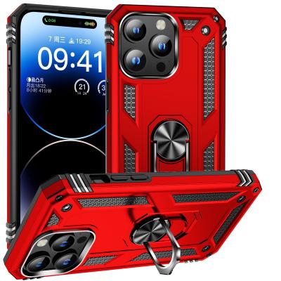 China Shockproof Mobile Phone Accessories Back Cover Ring Holder Shockproof Armor Phone Case for Iphone 15 pro max for sale