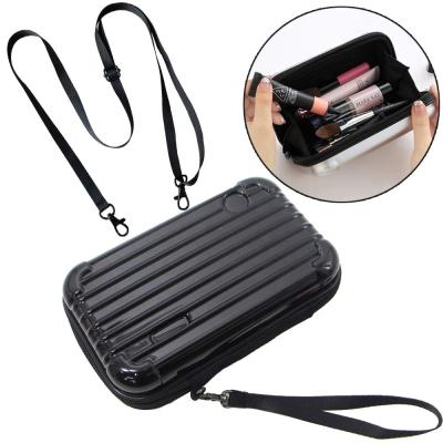 China Lady Make Up Train Bag Hard Plastic EVA Travel ABS PC Cosmetic Carrying Case Hard Wash Bag for sale