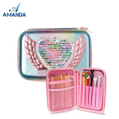 China Lovely large capacity color bubble EVA frame shockproof smiggle pencil case for sale