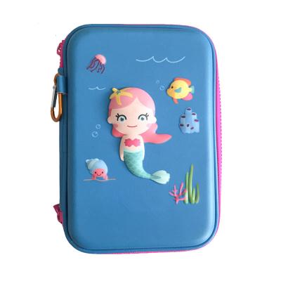 China Custom Durable Fashion EVA Cute School Printing Kids Smiggle Leather Pencil Case for sale