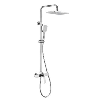 China With Slide Bar Square Bathroom Shower System Round  Bathtub Mixer Faucet Hot Cold Bathroom Tap Shower Set for sale